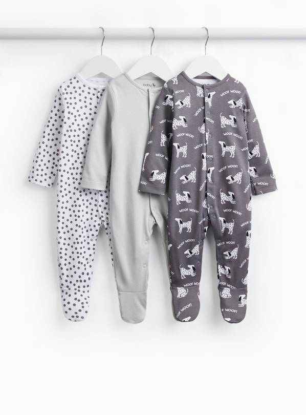 Dalmatians Print Sleepsuits 3 Pack 9-12 months